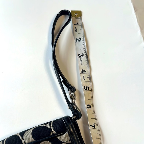 Coach big wristlet/bag black/gray monogram wallet - Picture 11 of 14